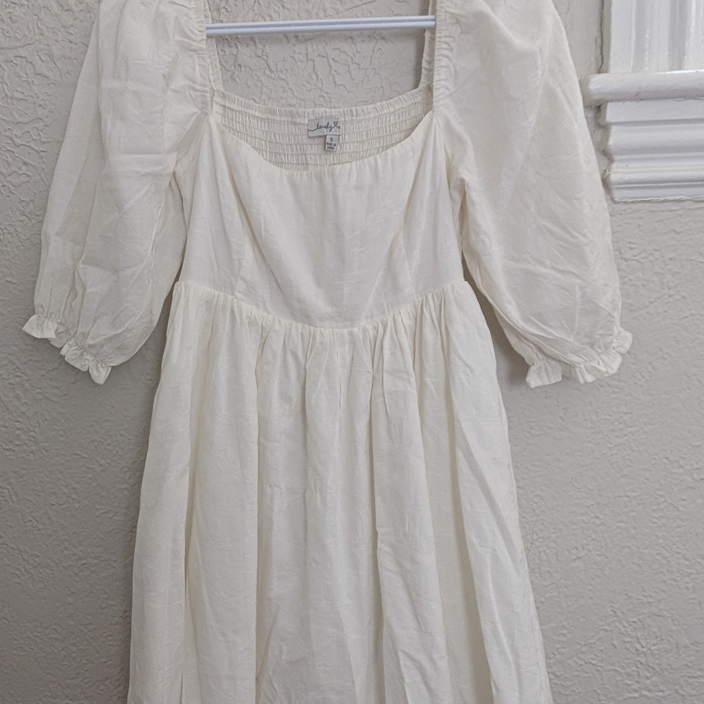 Cream Puff Sleeve Dress